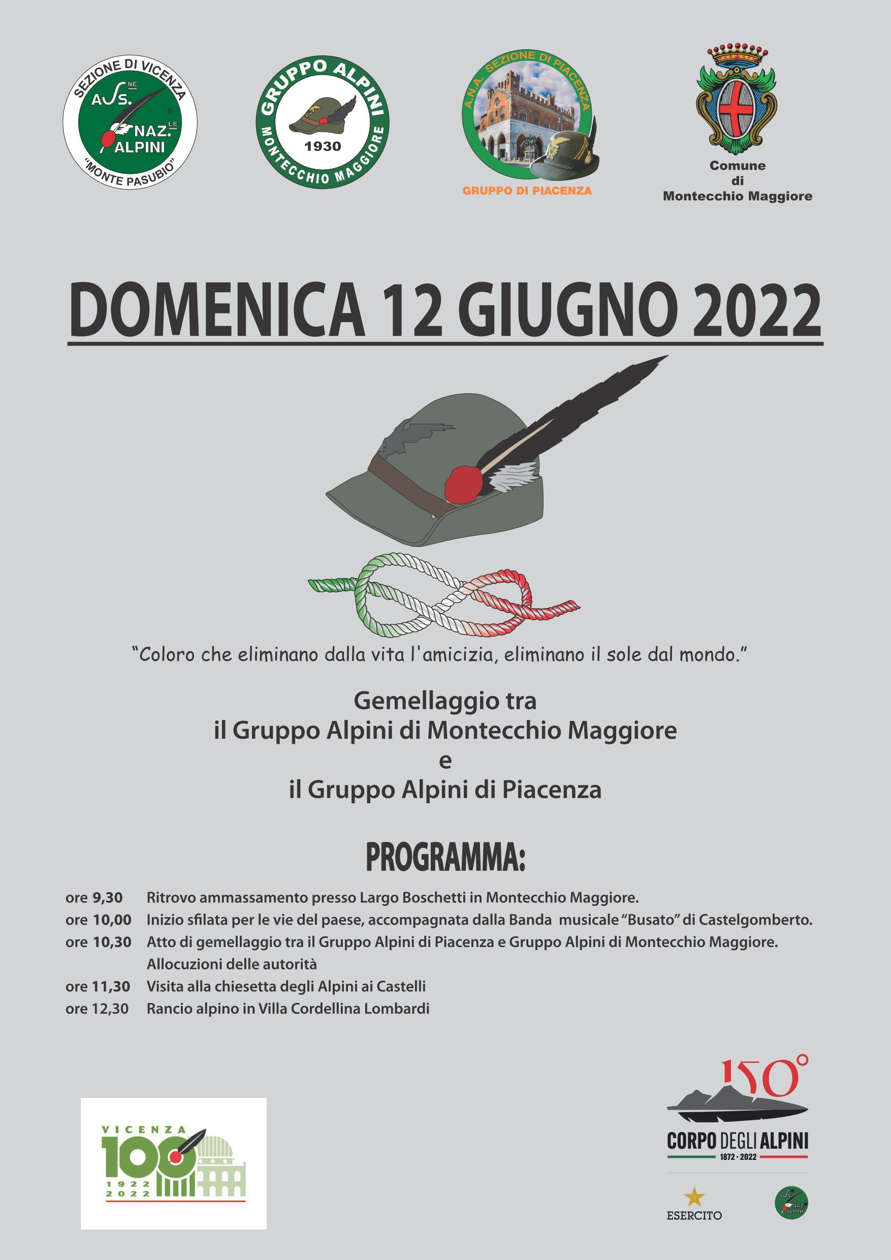 Gemellaggio Alpini Montecchio e Piacenza