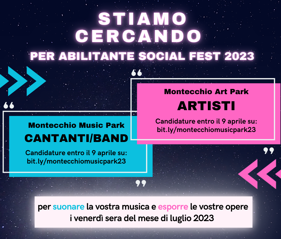 Cercasi cantanti, band e artisti per Montecchio Music e Art Park