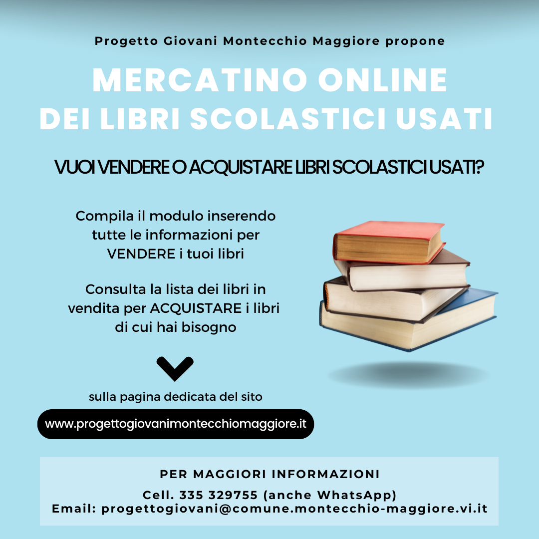 Mercatino online dei libri scolastici usati a cura di Progetto Giovani Montecchio Maggiore