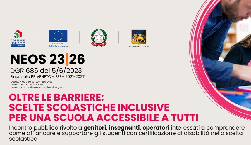 OLTRE LE BARRIERE Scelte scolastiche inclusive per una scuola accessibile a tutti - Giovedì 21 Novembre ore 17.00