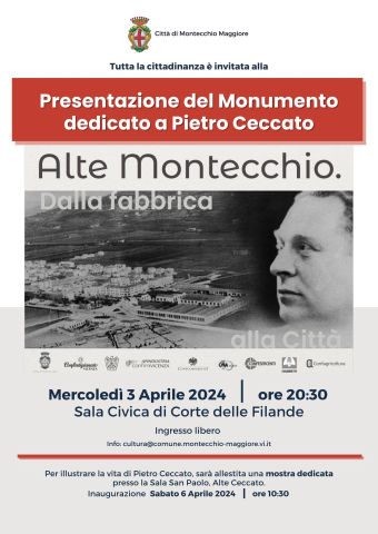 Mercoledì 3 aprile alle 20.30 presentazione di "Alte Montecchio. Dalla fabbrica alla città"