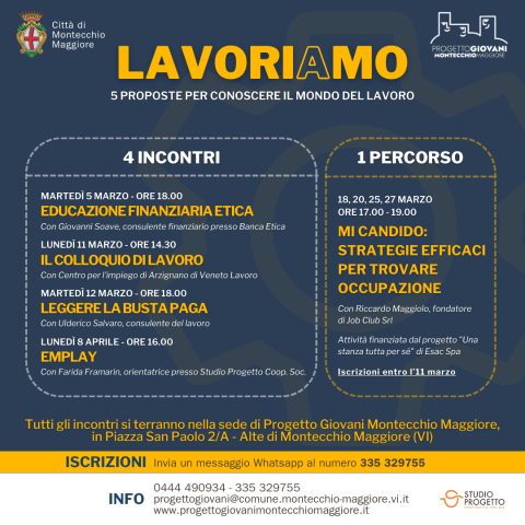LAVORIaMO 2024 - Rassegna sul mondo del lavoro a Progetto Giovani Montecchio Maggiore