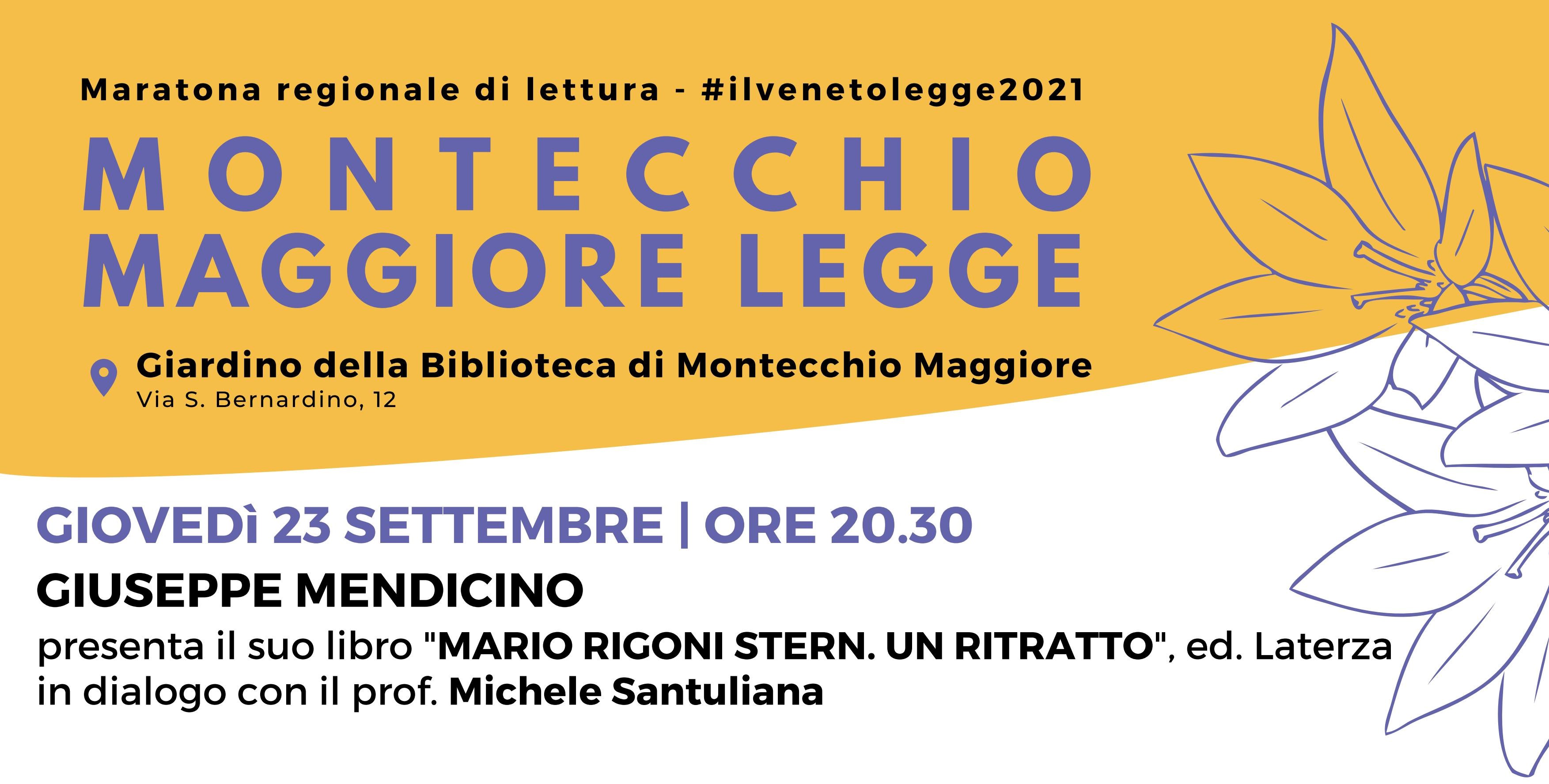 Montecchio Maggiore Legge: Giuseppe Mendicino presenta il suo libro "Mario Rigoni Stern. Un ritratto"